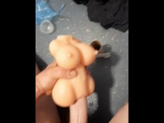 Horny teen brakes micro sex doll with hard dick