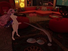 Dark skinned futa makes a huge mess of cum