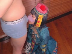 ハロウィンでコスプレ女子をナンパ⁉️🎃    脱がしてみるとエロすぎる身体をしたキョンシー姿の女の子に積極的なフェラと騎乗位でいたずらされて絞りとられてしまう・・ - Screenshot 1 of 16 - Hentai