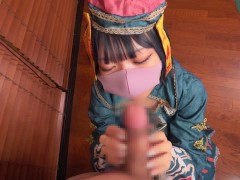 ハロウィンでコスプレ女子をナンパ⁉️🎃    脱がしてみるとエロすぎる身体をしたキョンシー姿の女の子に積極的なフェラと騎乗位でいたずらされて絞りとられてしまう・・ - Screenshot 5 of 16 - Cosplay