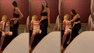 Mistress Iris Binds Her Sex-Doll To A Chair And Torments Her Until She Cums