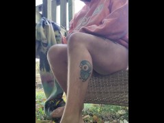 pissing out my coffee in my backyard 3/16