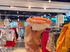 Compilation: showing my boobs in the store - Screenshot 5 of 16 - Flashing Public