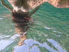 4K Underwater TOTALLY NAKED # Close Up PEE on camera - Screenshot 4 of 16 - Nudist Beach