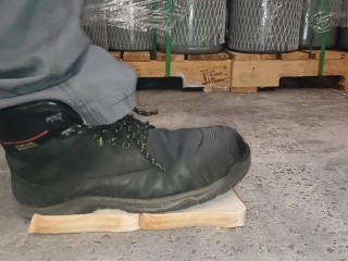 Slow Motion Bread Crush & Trample. see my Dirty Size 11 Boot Print, Imagine this on your Face