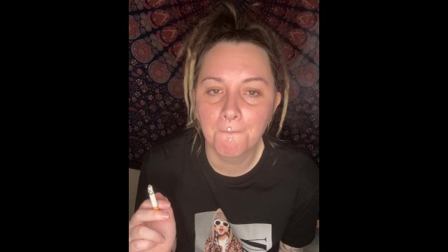 spitting while I smoke a cigarette