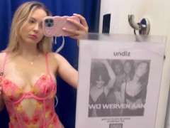 Sexy Lingerie Try on Haul Sexy Girl Changing room fun