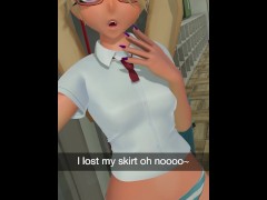 Futa Schoolgirl Bunny Loses Skirt While Waiting For Kohai After School | Snapchat RP