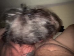 Blowjob deepthroat perfect breast bouncing while jumping on my huge cock and cum shot on bubble butt