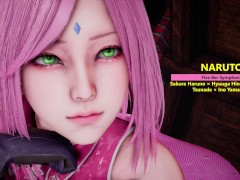 NARUTO - Sakura Haruno × Hyuuga Hinata × Konan × Tsunade × Ino Yamanaka × Five Bar Symphony - Lite V - Screenshot 13 of 16 - Clothed Sex