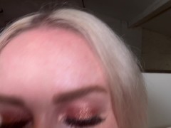 Hot Blonde Gives You A Juicy Handjob