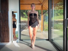 Try on Haul - Black Transparent Dress - Screenshot 14 of 16 - Blonde