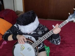 Transgirl Anally Masturbates While Playing Banjo 11/16