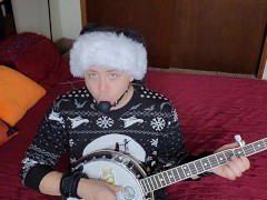 Transgirl Anally Masturbates While Playing Banjo 7/16