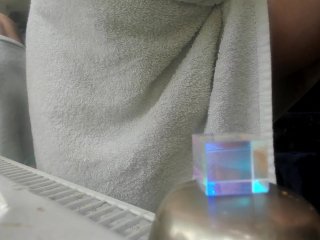 relaxing after shower