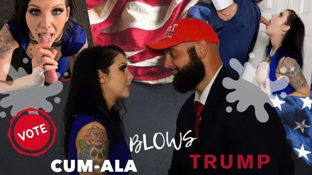 Facial POV Blowjob - MILF Cumala Blows Trump Sloppy Presidential Debate