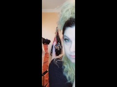 Sexy woman smoking at vanity