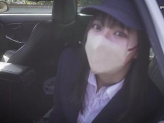 勉強熱心な彼女に、車内で大人の中出しSEX。股を広げ、尻穴丸見えでおまんこを吸い舐める。（個人撮影、素人、日本人） - Screenshot 2 of 16 - Amateur