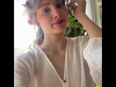 photo shoot with flowers
