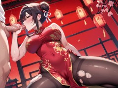 お団子ヘアのチャイナドレス娘がローターを挿れながらおもらしオナニー💛 - Screenshot 14 of 16 - オナニー