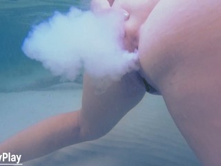 Подводная молочная анальная клизма Ocean из большой жопы