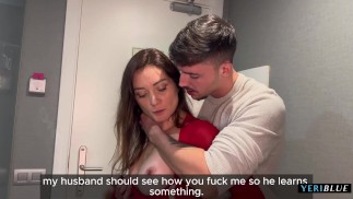 REAL UNFAITHFUL MARRIED BITCH!! Her sugar mommy calls her while her husband is in a meeting