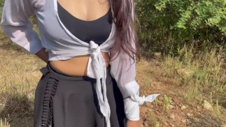 Indian Stepmom Fucking Hardcore by Husband in Jungle (Hindi Audio )