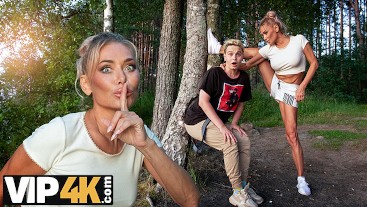 MOMMY4K. Русская пума Малуша нашла чувака с огромным членом в парке и трахнула его за 5 минут