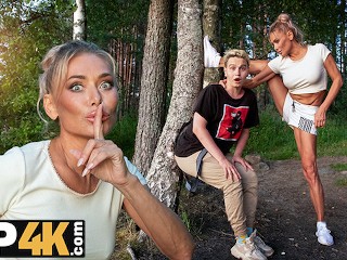 MOMMY4K. Russian Cougar Malusha found a Dude with Huge Cock in the Park and Fucked him in 5 Minutes