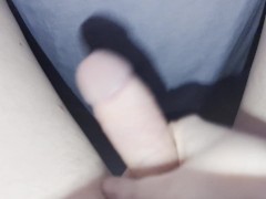 Stroking my big cock under the sheets