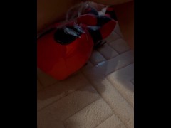 Mr deadpool looked thirsty so I peed on him!