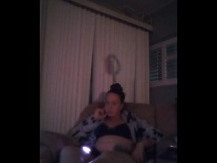 Gamer Girl Playing Video Games In Her Black Bra and Panties (Video 2)