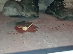 Bread Stick Crushed & Trampled by dirty boots 👣👣