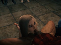 Hot Blonde Sucking Lumberjack Cock on Her Knees