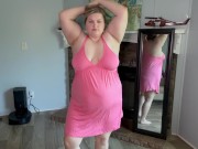 Busty Blonde tries on Thin Pink Summer Sleepwear (Deleted from ...