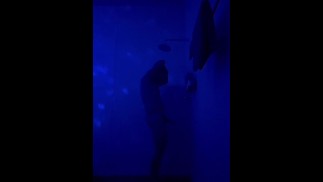 OTTER JERKING OFF IN DARK ROOM SHOWER