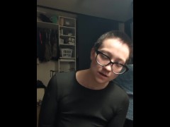 Testing a new dildo while smoking