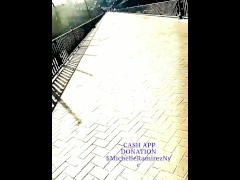 ITALY BRIDGE PUBLIC SOLO FEMALE YELLOW COSPLAY WALKING NUDE DAYTIME