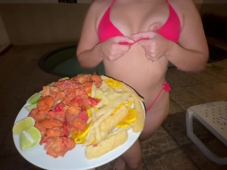 My Husband's Brother Catches me in the Pool