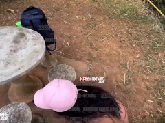 I gave my pussy on the waterfall trail, a male broke into my pussy and filled my mouth with cum