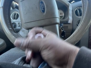 Jacking off in the parking lot