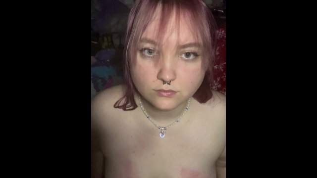 Paddling my tits while I train my throat