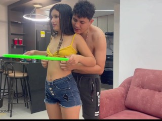 Mi Shy Stepsister wants to be a Gymnast and I help her by Giving her the best Fuck of her Life.