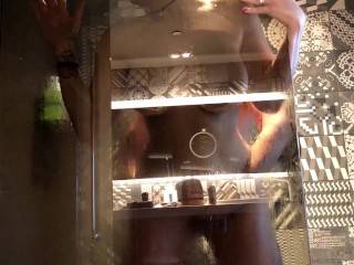 Big Tit Hotwife getting Fucked in Hotel Shower
