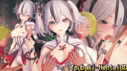 【鳴潮 ツバキ(椿)】3Dエロアニメ動画(背後乳揉み⇒手マン⇒手コキ⇒フェラ⇒セックス つばき3 Wuthering Waves Camellya hentai sex.椿色情动画)
