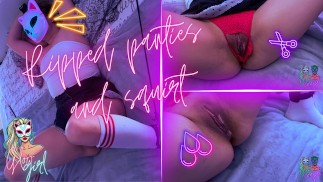 He tied me to the bed 😈, RIPP my PANTIES and destroyed my pussy until she SQUIRTED all over the bed