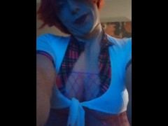 Sexy crossdresser shows her excitement