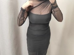 Hot girl tries on sexy outfits in the fitting room