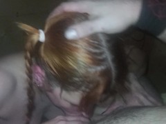 Отсос от рыжей красавицы в сауне - Screenshot 6 of 16 - Amateur Couple