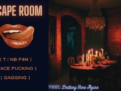 Sassy Trans / NB GF gives sloppy head inside an Escape Room